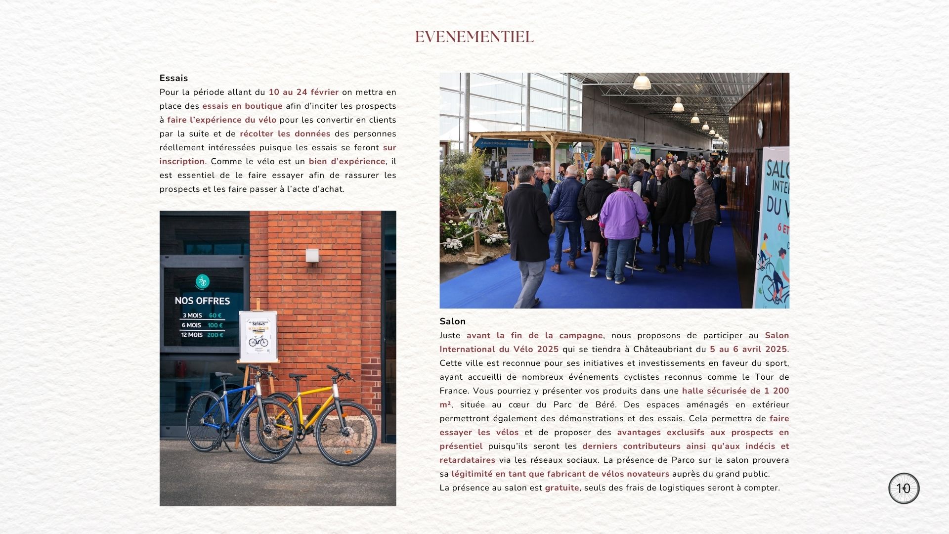 Stratégie des moyens - Événementiel