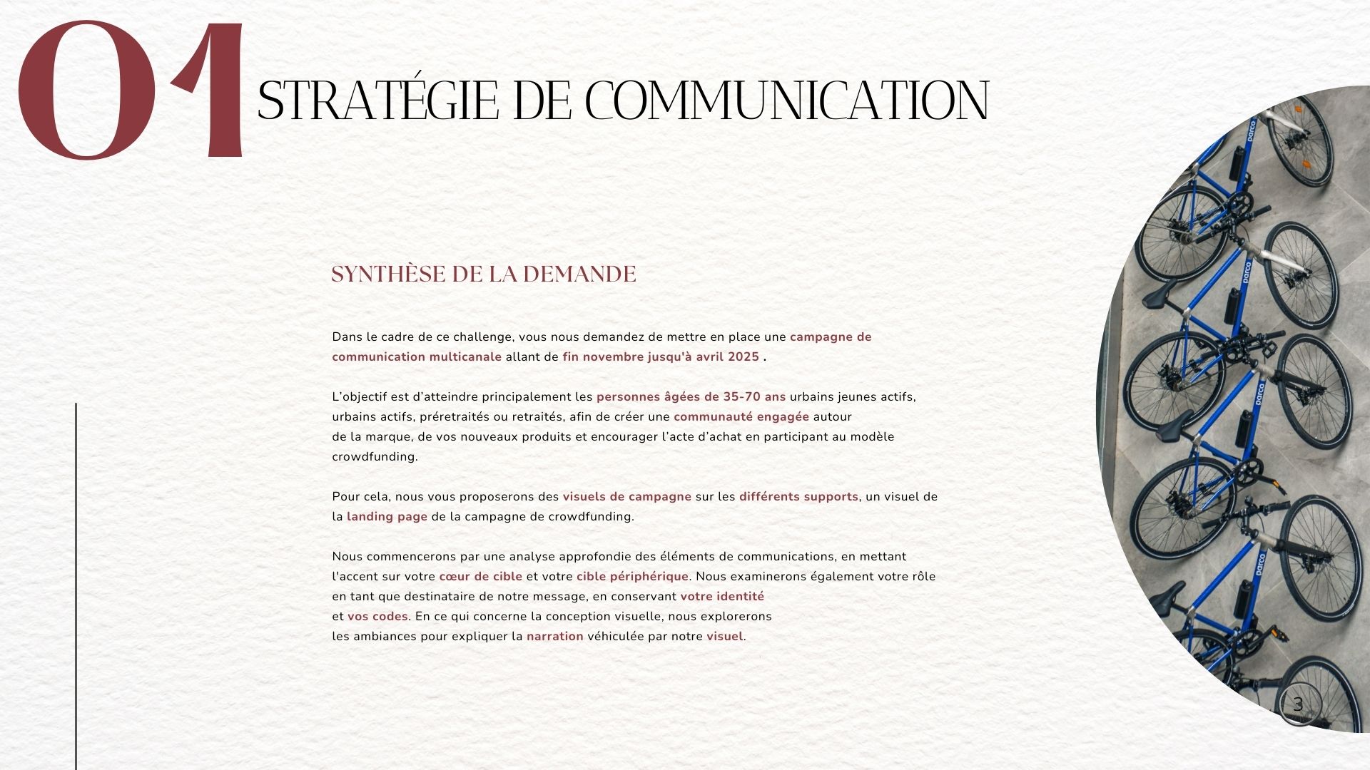 Stratégie de communication - synthèse de la demande