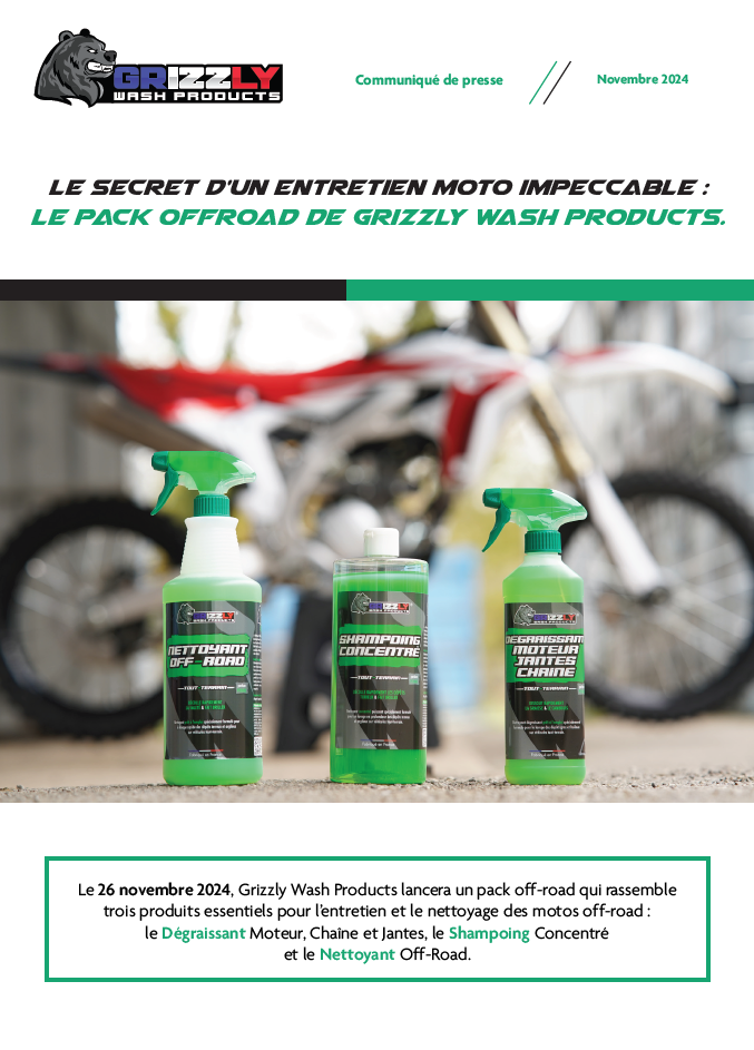 communiqué de presse 2024 – GRIZZLY WASH PRODUCTS