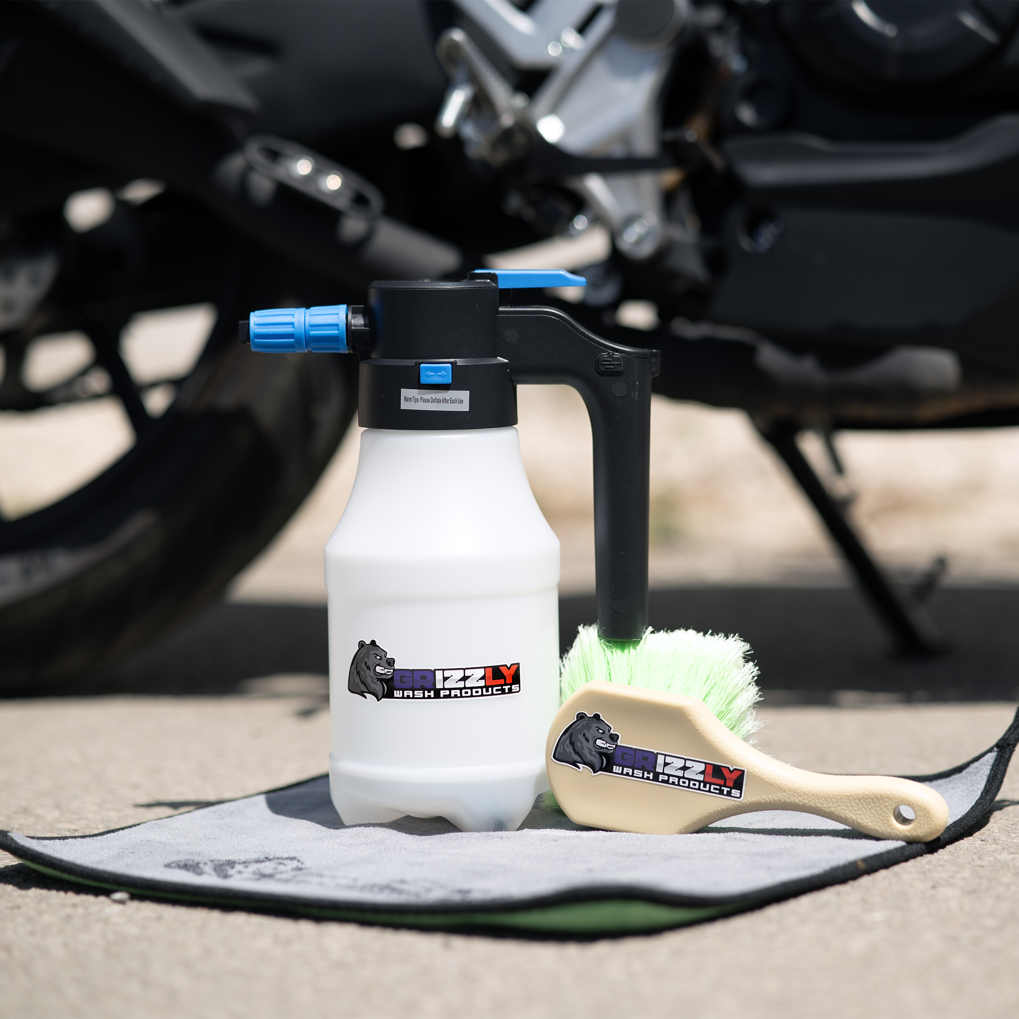 Pack accessoires moto Grizzly Wash Products